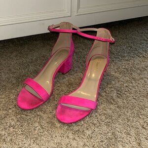 Hot Pink Chunk Heels